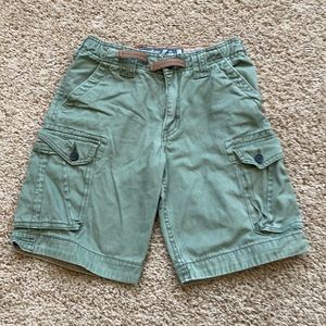 Sage green cargo shorts, 100% cotton